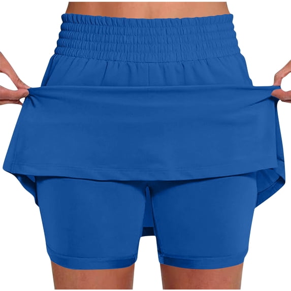 Utoimkio Women's Summer Active Tennis Skirts High Waisted Athletic Skirts with Inner Shorts Tummy Control Size S-XXL
