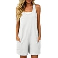 thumbnail image 1 of Utoimkio Women's U Neck Sleeveless Short Romper Jumpsuit,Loose Fit Side Pocket Casual Overall Shorts for Summer Beach Daily Wear, 1 of 6