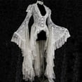thumbnail image 1 of Utoimkio Women's Vintage Long Lantern Sleeve Elegant Party Dress Lace V Neck Evening Gowns for Women, 1 of 4