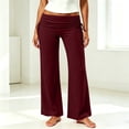 thumbnail image 1 of Utoimkio Women's Wide Leg Yoga Pants Twisted Fold Waistband Adjustable Side Tie Stretch Flow Trousers for Daily Casual Walking, 1 of 8