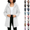 thumbnail image 1 of Utoimkio Women's Winter Long Fleece Jackets Warm Zip Up Hoodie Long Sleeve Sweater Coat Fall Winter Warm Outwear Size S-3XL, 1 of 8