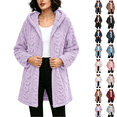 thumbnail image 1 of Utoimkio Women's Winter Long Fleece Jackets Warm Zip Up Hoodie Long Sleeve Sweater Coat Fall Winter Warm Outwear Size S-3XL, 1 of 8