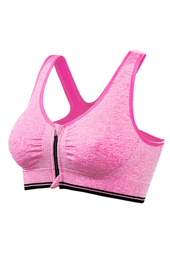 Womens Sports Bras Clearance Women Zip Front Sports Bras Wireless Post Surgery Bra Active Yoga Sport Yoga Bra