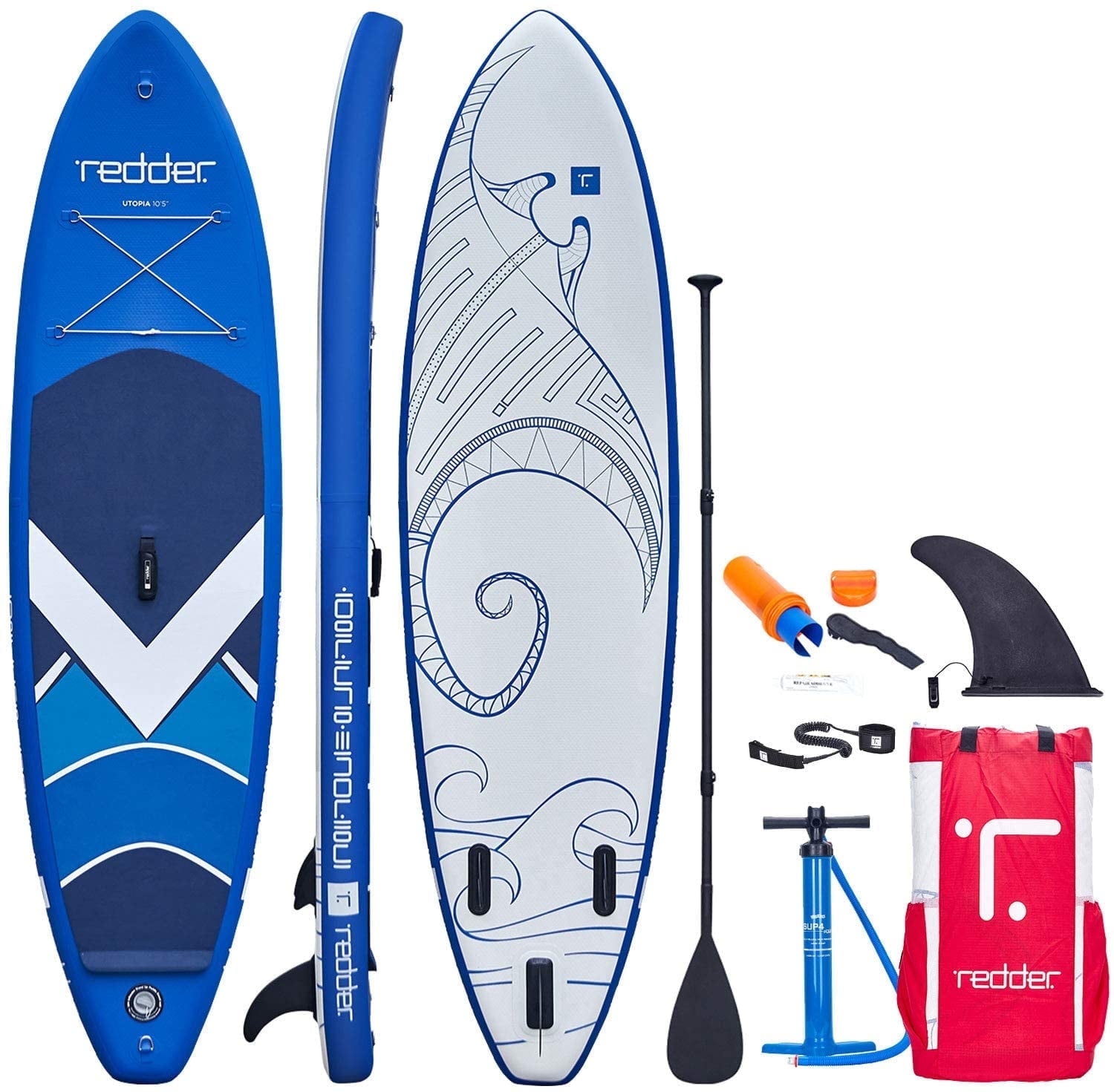 Pure Joy 10.5' Inflatable Stand up Paddle Boards with Premium SUP Accessories, Wide Stable Design, Non-Slip Comfort Deck