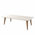 thumbnail image 1 of Utopia 11.81" High Rectangle Coffee Table with Splayed Legs in Off White and Maple Cream, 1 of 3