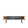 thumbnail image 1 of Utopia 70.47" TV Stand with Splayed Wooden Legs and 4 Shelves in White Gloss and Maple Cream, 1 of 6