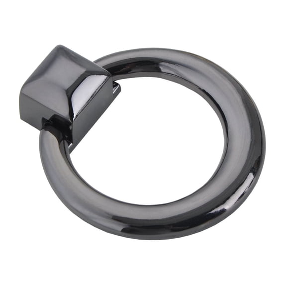 Utopia Alley 10pcs Anello Cabinet Ring Pull Knob - Decorative Cabinet Drop Pull Knobs for Cabinets and Drawers - Vintage Cabinet Hardware with Hand Finished Gun Metal - Metal Drawer Pull Knobs 1.6"