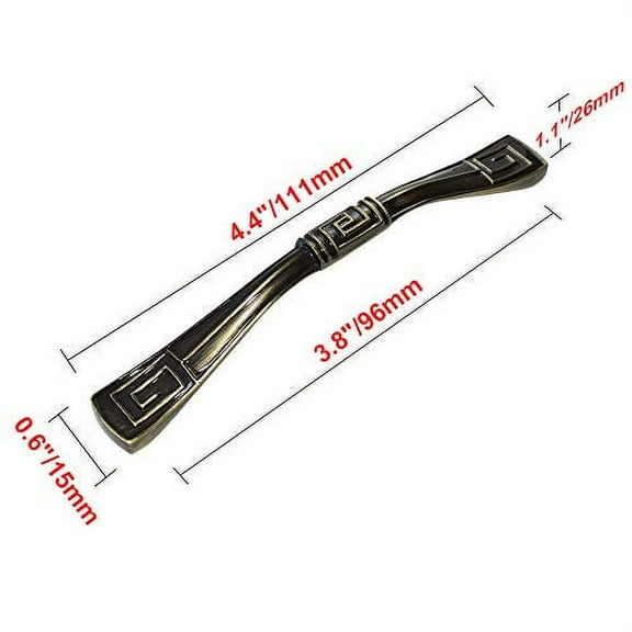 Utopia Alley 10pcs Trieste Pull Handle - Decorative Cabinet Drop Pull Handles- Vintage Cabinet Hardware with Hand Finished Antique Brass - Metal Drawer Pull Handle, 3.75" Center to Center