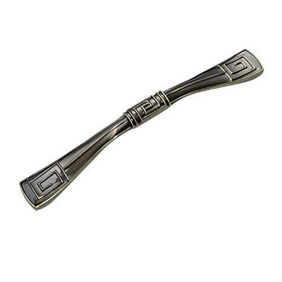 Utopia Alley 10pcs Trieste Pull Handle - Decorative Cabinet Drop Pull Handles- Vintage Cabinet Hardware with Hand Finished Antique Brass - Metal Drawer Pull Handle, 5.0" Center to Center