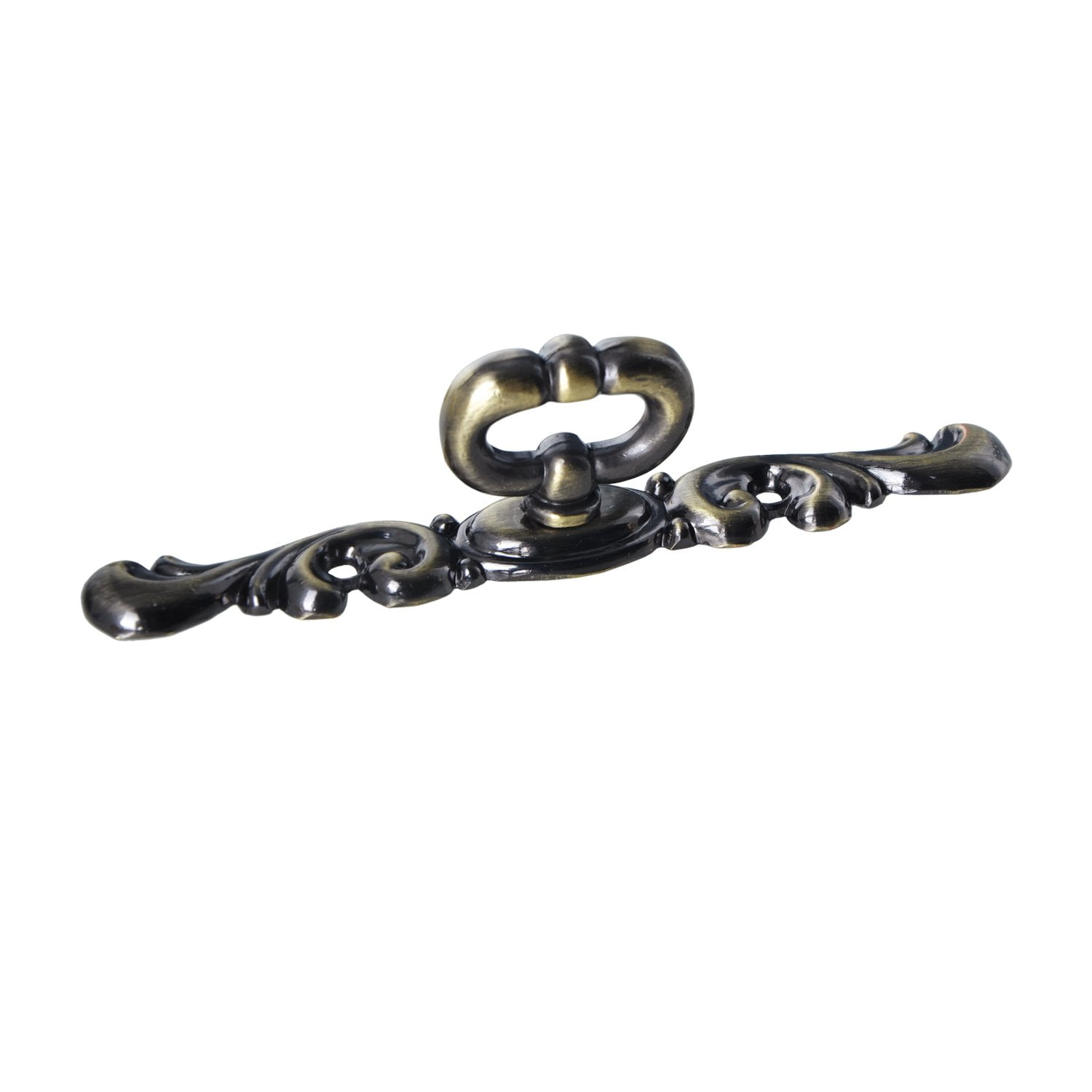 Utopia Alley 10pcs Vallia Cabinet Ring Pull Knob - Decorative Cabinet Drop Pull Knobs for Cabinets and Drawers - Vintage Cabinet Hardware with Hand Finished Antique Brass - Pull Knobs 4.4"