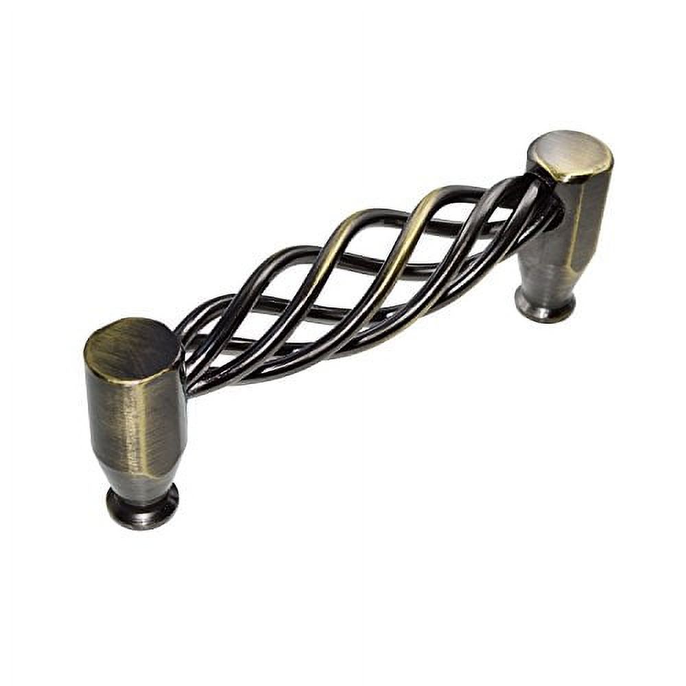 Utopia Alley 25pcs Aire Pull Handle - Decorative Cabinet Drop Pull Handles- Vintage Cabinet Hardware with Hand Finished Antique Brass - Metal Drawer Pull Handle, 3.8" Center to Center