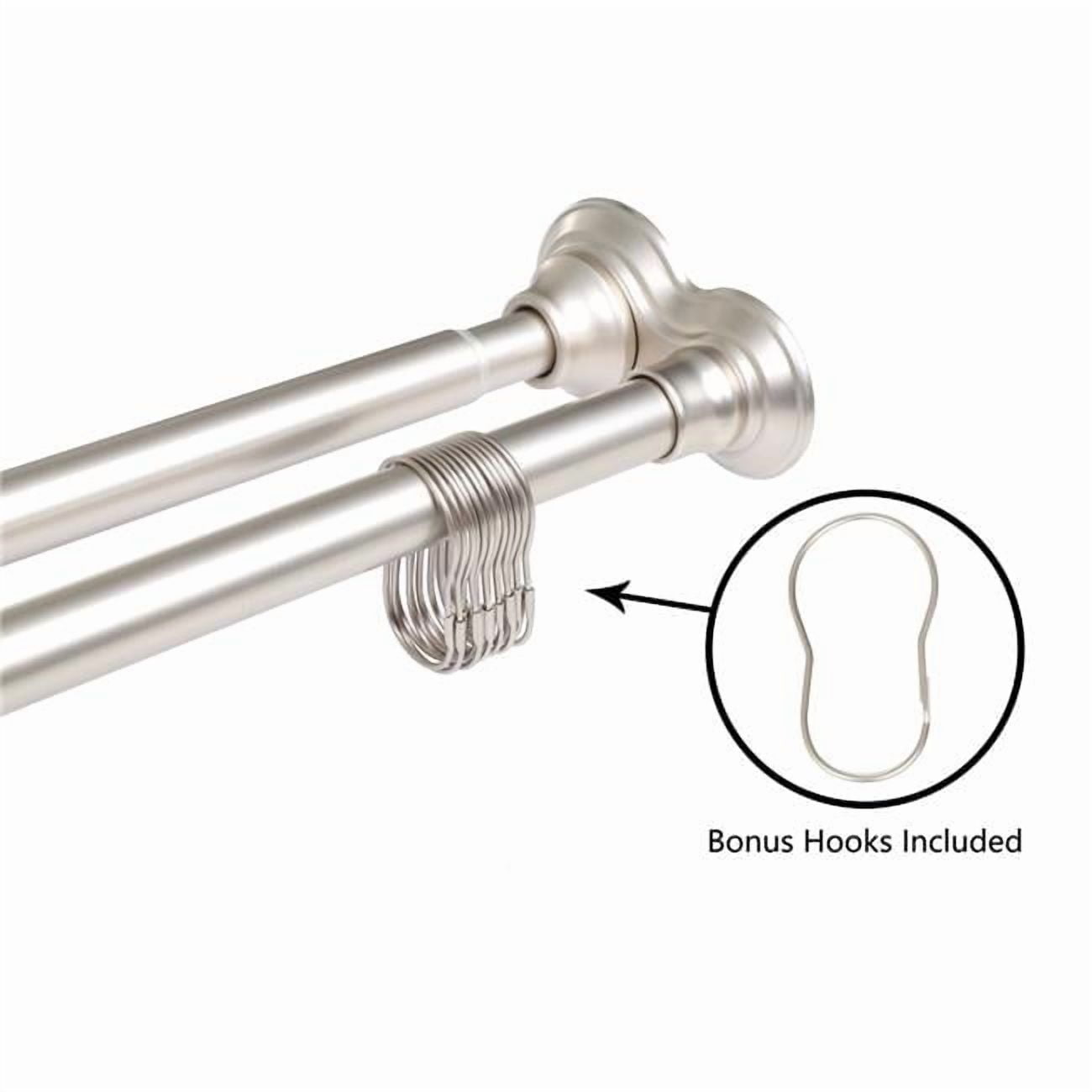 Utopia Alley  42 - 72 in. Rustproof Aluminum Double Tension Straight Shower Curtain Rod - Brushed Nickel