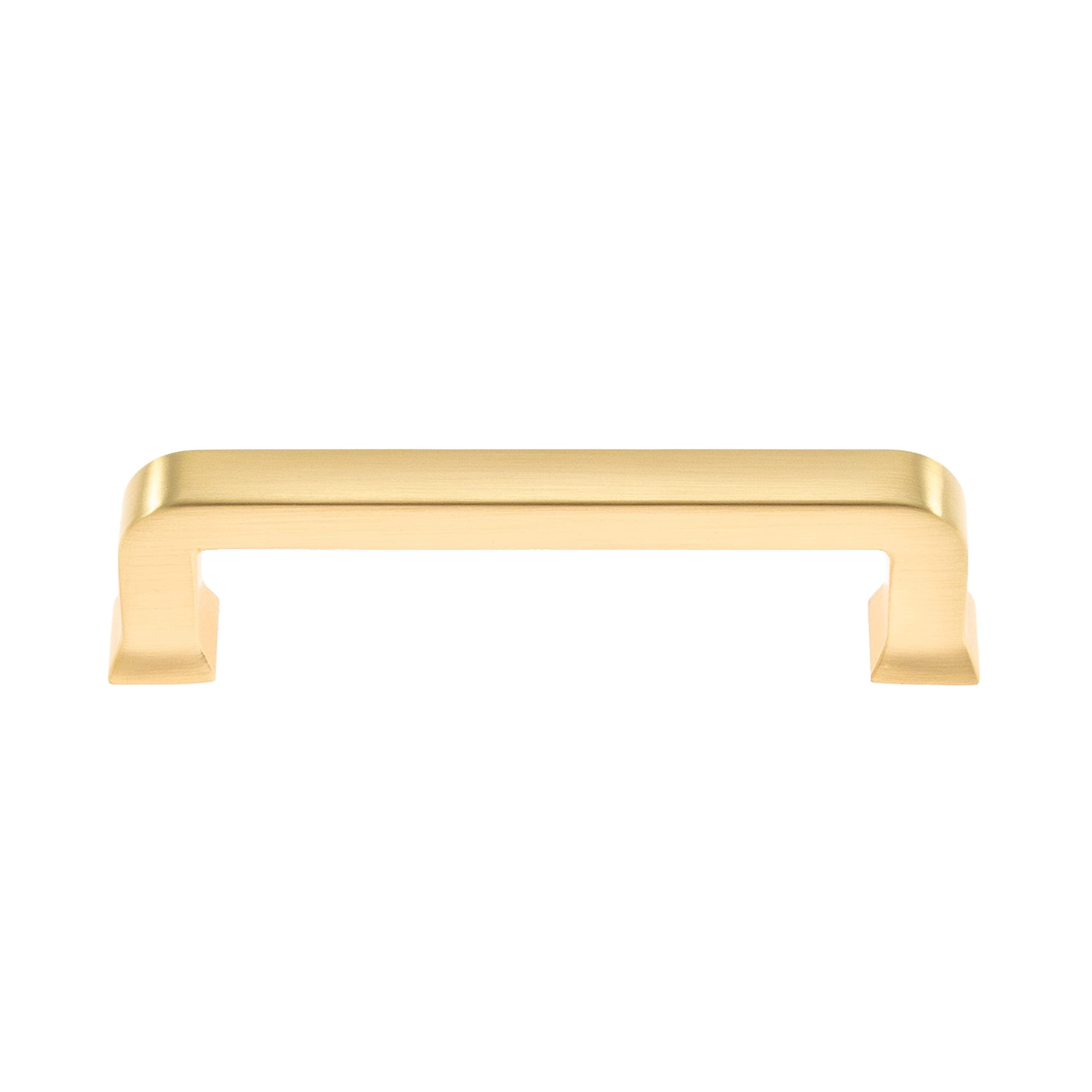 Utopia Alley 5pcs Bergen Pull Handle - Decorative Cabinet Drop Pull Handles- Vintage Cabinet Hardware with Hand Finished Brushed Brass - Metal Drawer Pull Handle, 3.75" Center to Center