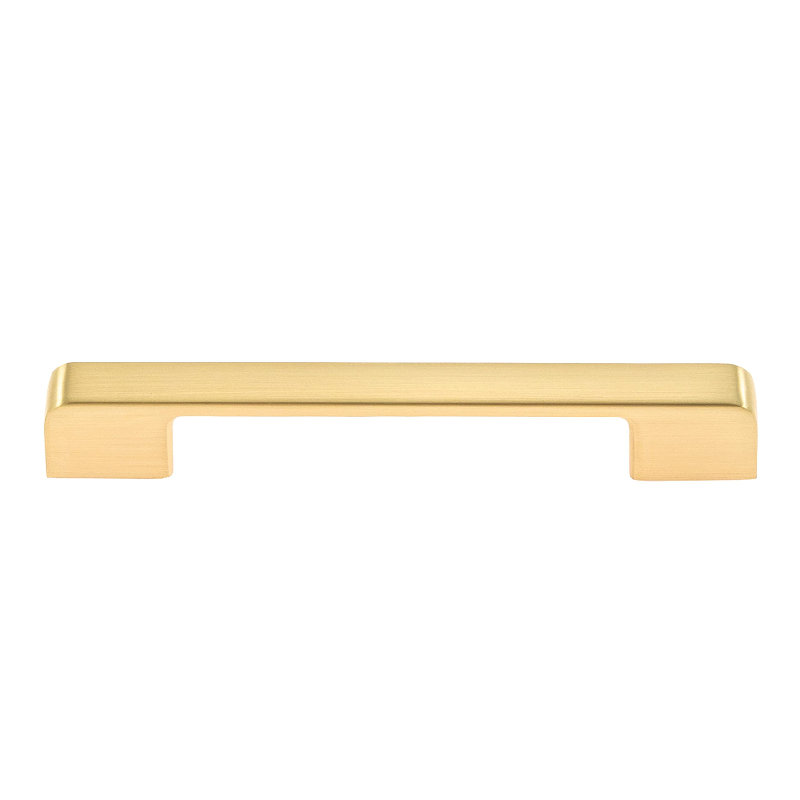 Utopia Alley 5pcs Marino Pull Handle - Decorative Cabinet Drop Pull Handles- Vintage Cabinet Hardware with Hand Finished Brushed Brass - Metal Drawer Pull Handle, 5.0" Center to Center