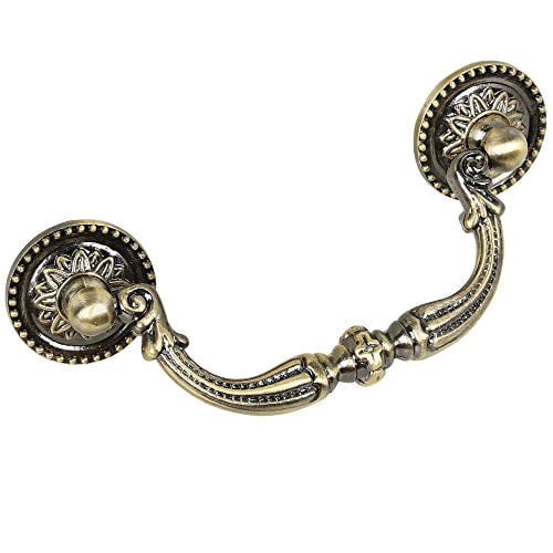 Utopia Alley 5pcs Medici Drop Center-to-Center Pull, Antique Brass, 3.78 in. Center- to-Center