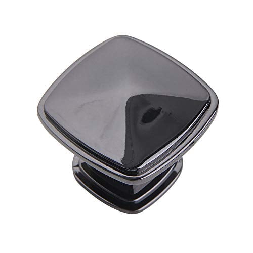 Utopia Alley 5pcs Merle Deco Square Cabinet Ring Pull Knob - Decorative Cabinet Drop Pull Knobs- Vintage Cabinet Hardware with Hand Finished Weathered Nickel - Metal Drawer Pull Knobs 1.3"