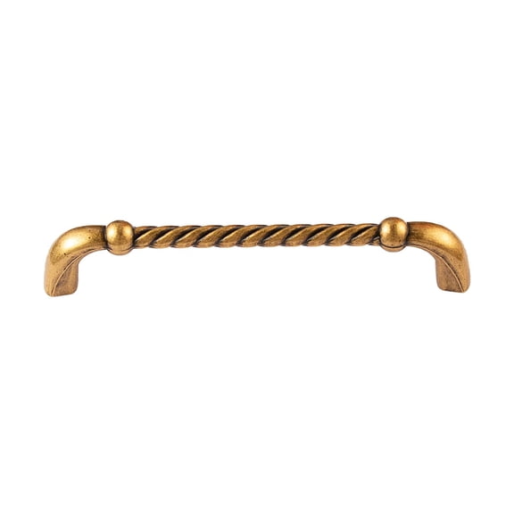 Utopia Alley 5pcs Naples Pull Handle - Decorative Cabinet Drop Pull Handles- Vintage Cabinet Hardware with Hand Finished Antique European Brass - Metal Drawer Pull Handle, 5.0" Center to Center