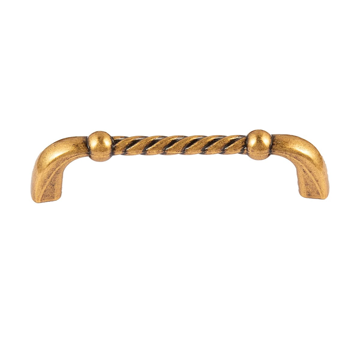Utopia Alley 5pcs Naples Pull Handle - Decorative Cabinet Drop Pull Handles- Vintage Cabinet Hardware with Hand Finished Antique European Brass - Metal Drawer Pull Handle, 3.75" Center to Center