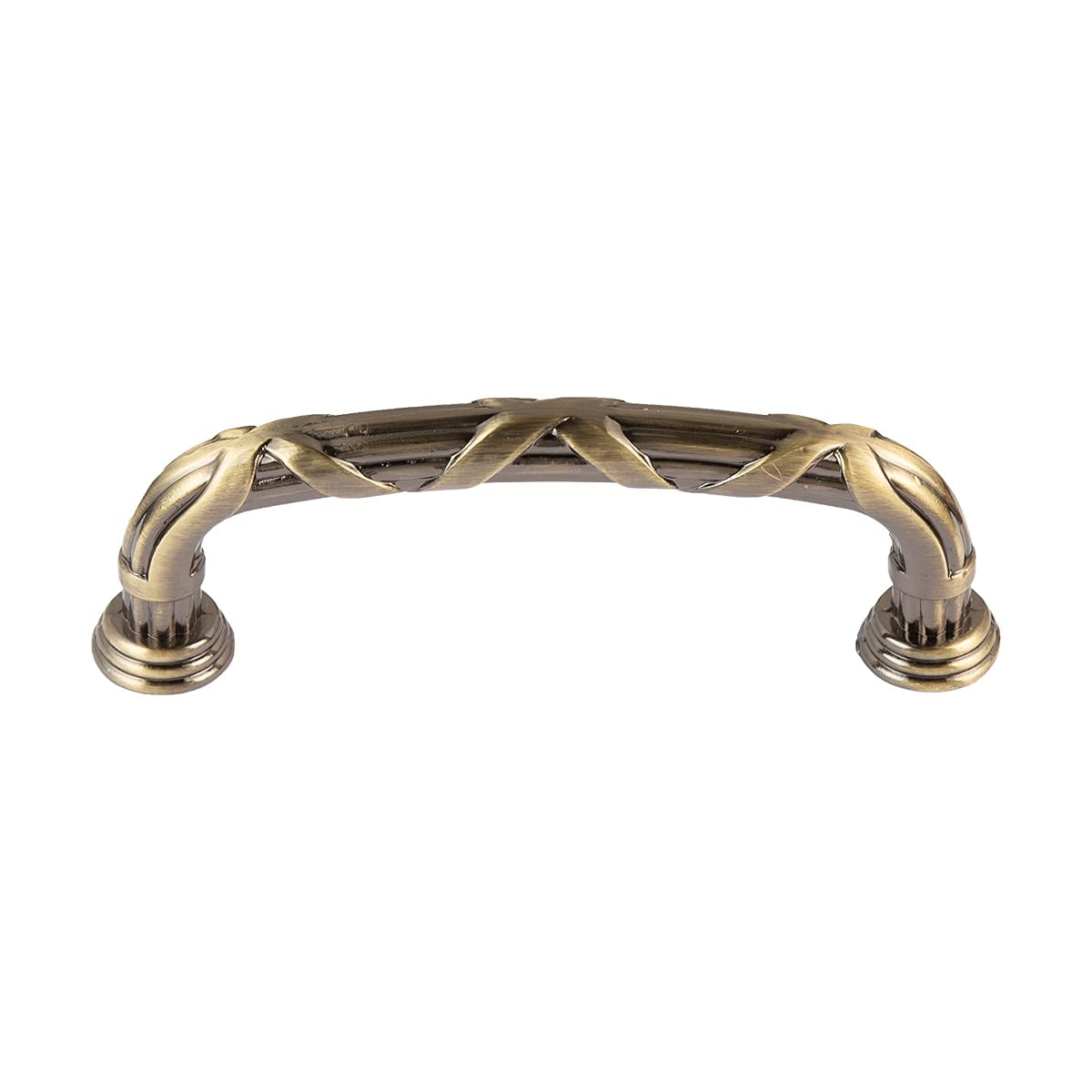 Utopia Alley 5pcs Riga Pull Handle - Decorative Cabinet Drop Pull Handles- Vintage Cabinet Hardware with Hand Finished Antique Brass - Metal Drawer Pull Handle, 3.75" Center to Center
