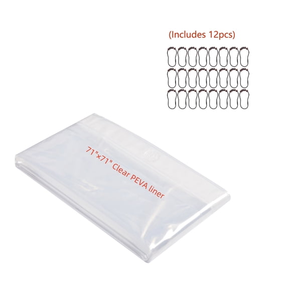 Utopia Alley 72x70inch 3G Clear PEVA Shower Liner - with Rust-Proof Stainless Steel Double Roller Ball Shower Hooks Oil Rubbed Bronze