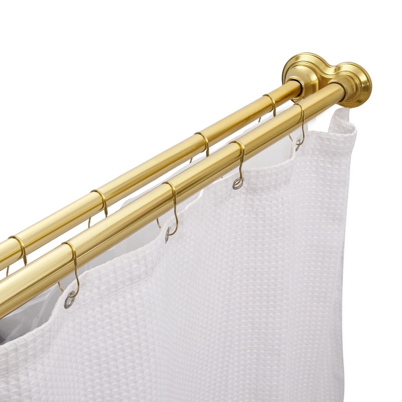 Utopia Alley  Adjustable 72-Inch Double Shower Curtain Rods - Rust-Proof Aluminum with  Rubber End Cap Gold