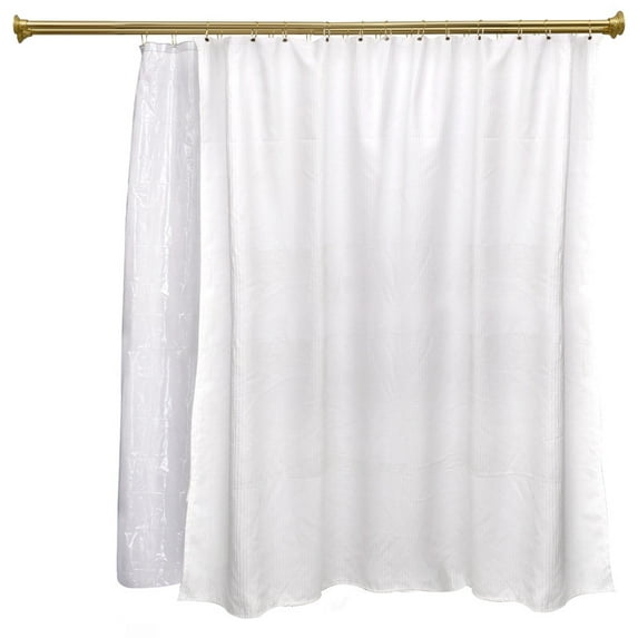 Utopia Alley Adjustable 72-In Double Shower Curtain Tension Rods - Rust-Proof Aluminum with Rubber End Cap, Easy Installation - Extendable & Retractable, Wall-to-Wall - No Drilling, gold
