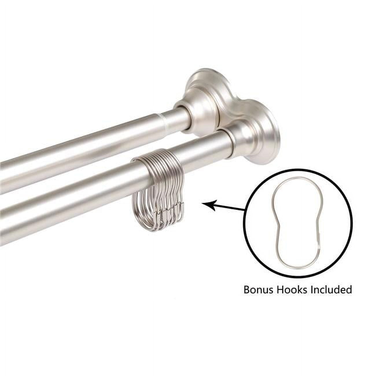 72'' Rustproof Aluminum Tension Shower Curtain Rod with Rubber End Caps