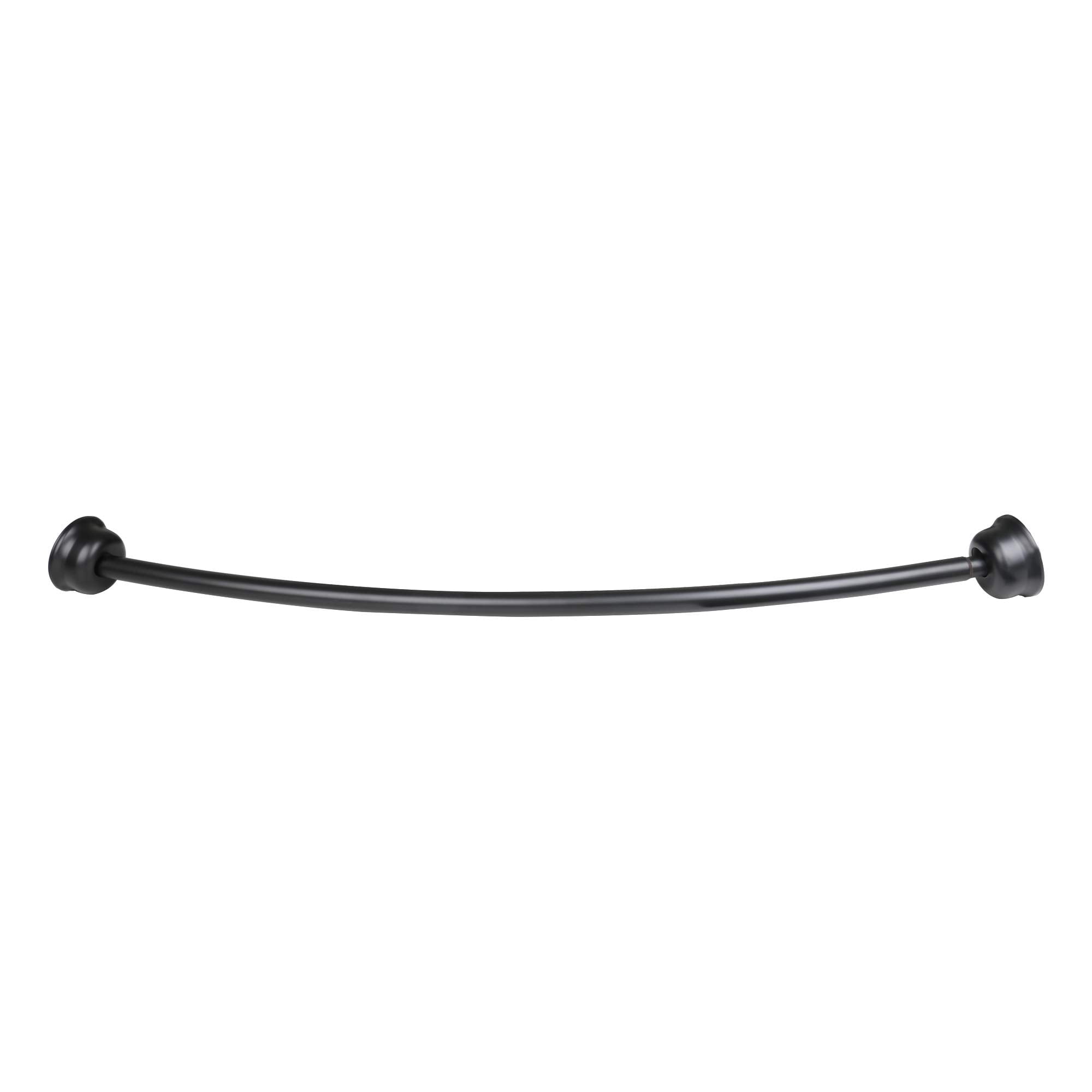 Black Aluminum 72" Curved Shower Rod with PEVA Liner