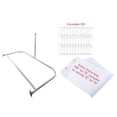 thumbnail image 1 of Utopia Alley Rustproof Wall Mounted Aluminum D-shape Shower Curtain Rods With Ceiling Support for Freestanding Tubs, 60 Inch Large Size by 25 Inch, Polished Chrome + White Shower curtain 180x70 inch, 1 of 10