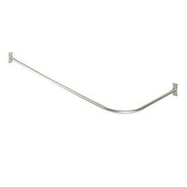 Utopia Alley Aluminum Rustproof L Shaped Corner Shower Rod, Brushed Nickel