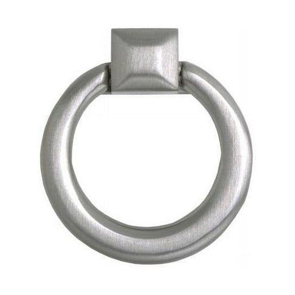 Utopia Alley Anello Cabinet Ring Pull Knob - Decorative Cabinet Drop Pull Knobs for Cabinets and Drawers - Vintage Cabinet Hardware with Hand Finished Brushed Nickel - Metal Drawer Pull Knobs 1.6"
