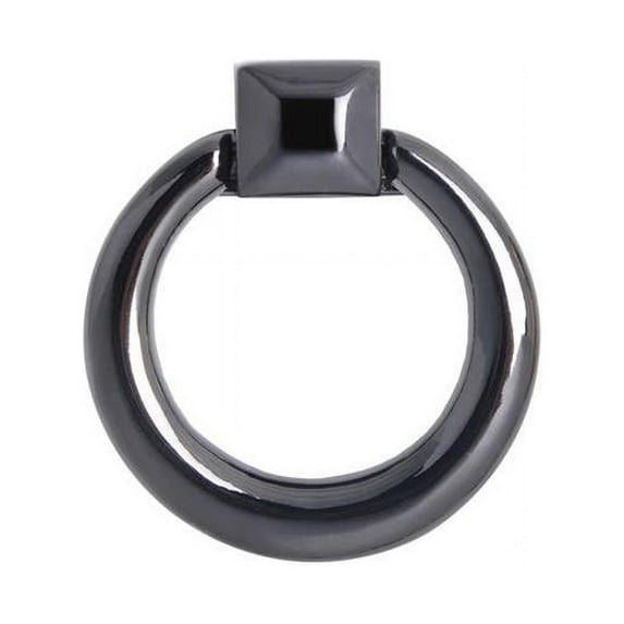 Utopia Alley Anello Cabinet Ring Pull Knob - Decorative Cabinet Drop Pull Knobs for Cabinets and Drawers - Vintage Cabinet Hardware with Hand Finished Gun Metal - Metal Drawer Pull Knobs 1.6"