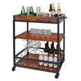 thumbnail image 1 of Utopia Alley Bar Cart - 3 Tier Rolling Cart W/ Wine Glass Rack, Home Entertaining Liquor Cart For Drink & Beverage, Home Bar & Serving Carts, Rolling Bar Cart, Home & Kitchen Carts On Wheels (Modern), 1 of 10
