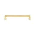 thumbnail image 1 of Utopia Alley Bergen Pull Handle - Decorative Cabinet Drop Pull Handles- Vintage Cabinet Hardware with Hand Finished Brushed Brass - Metal Drawer Pull Handle, 6.3" Center to Center, 1 of 9