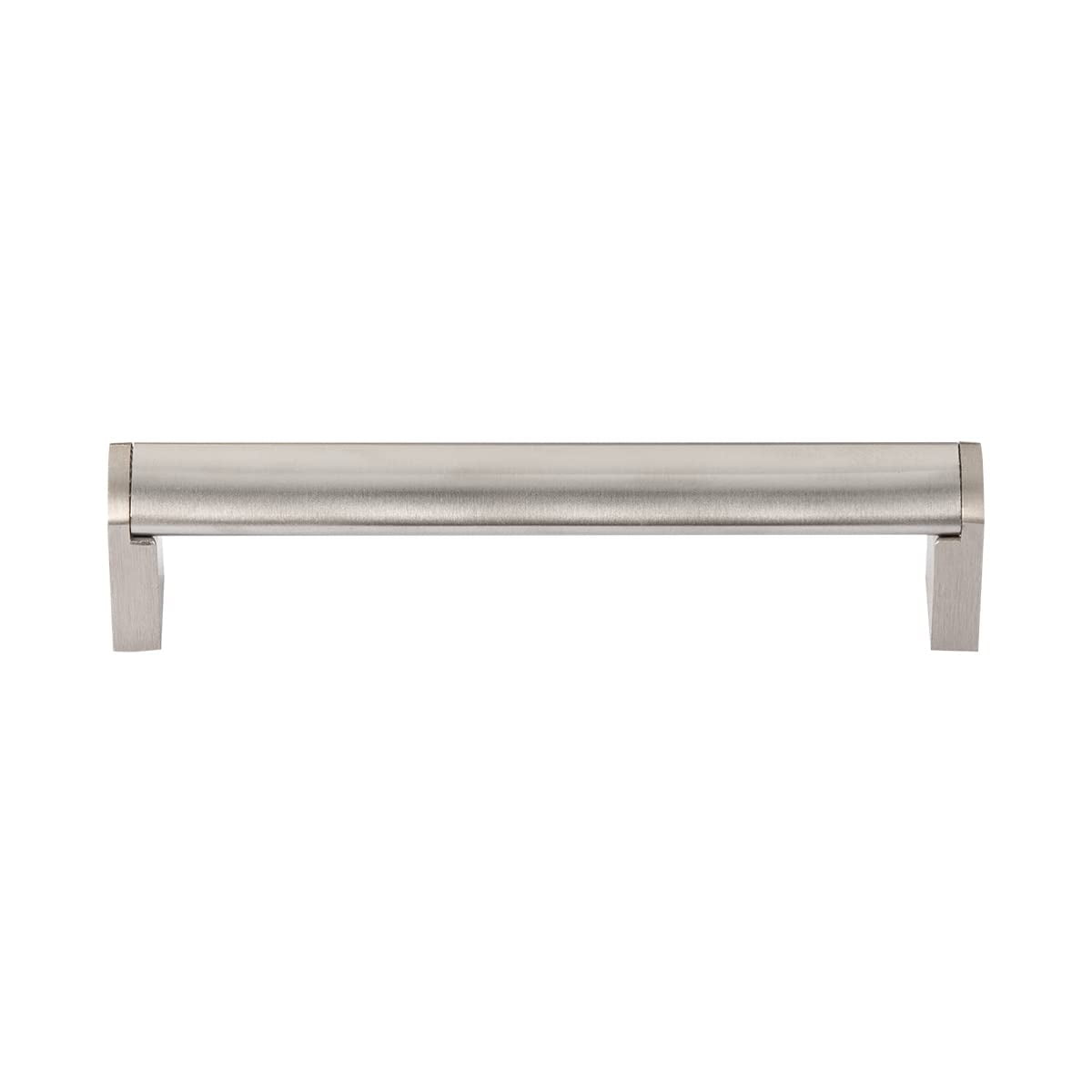 Brushed Nickel 5.35" Industrial Drop Bail Pull with Mounting Hardware