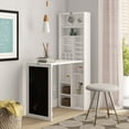 thumbnail image 1 of Utopia Alley Collapsible Fold Down Desk Table with Storage Cabinet & Bottom Shelves - Convertible Foldable Desk Furniture with Chalkboard Wall - Computer Desk With Storage for Small Spaces - White, 1 of 10