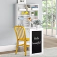 thumbnail image 1 of Utopia Alley Collapsible Fold Down Desk Table with Storage Cabinet & Shelves - Wall Mounted Desk Furniture with Chalkboard Wall - Computer Desk With Storage for Small Spaces - White, 1 of 8