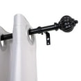 thumbnail image 1 of UTOPIA ALLEY Wall Mounted 3/4 Inch Curtain Rod - Curtain Rods For Windows 28 to 48 Inch, Adjustable Drapery Rods, Black Curtain Rods, Bedroom Curtain Rods, Tapestry Poles (Black, 28"-48"), 1 of 8