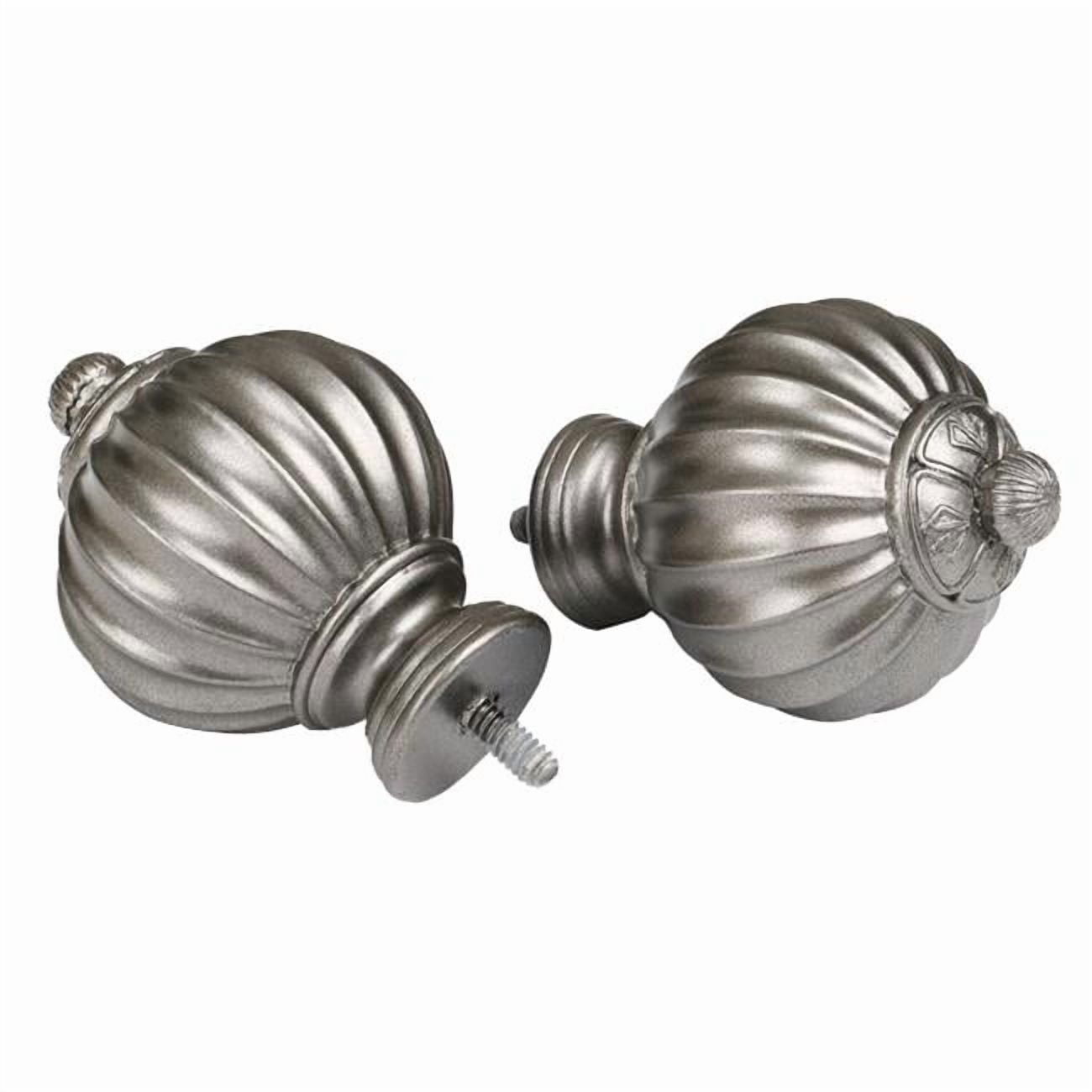 Utopia Alley D48P 86-120 in. Curtain Rod with Decorative Round Finials - Pewter