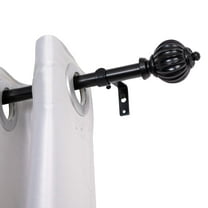 UTOPIA ALLEY Wall Mounted 3/4 Inch Curtain Rod - Curtain Rods For Windows 86 to 120 Inch, Adjustable Drapery Rods, Black Curtain Rods, Bedroom Curtain Rods, Tapestry Poles (Black, 86"-120")