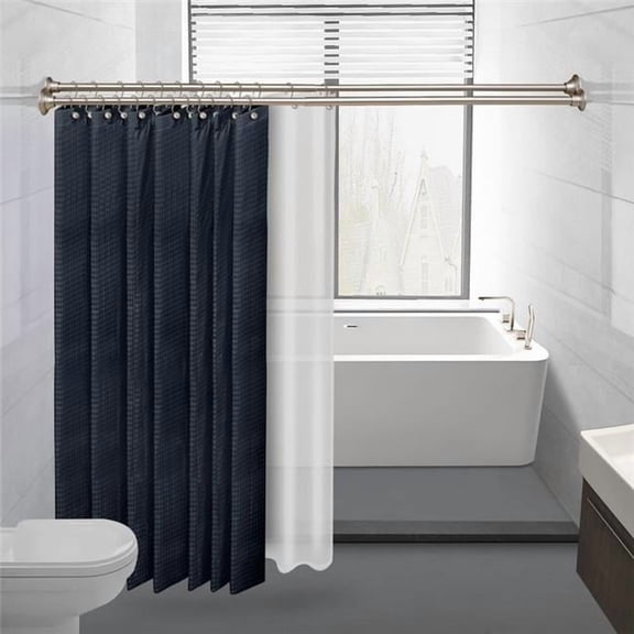 Utopia Alley DS913BN Utopia Alley DS913BN Rusproof Alu Adjustable 72in Double Shower Curtain Tension Rods, Brushed Nickel