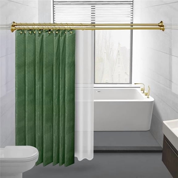 Utopia Alley DS918GD Utopia Alley DS918GD Rustproof Aluminum Adjustable 72in Double Shower Curtain Tension Rods, Gold