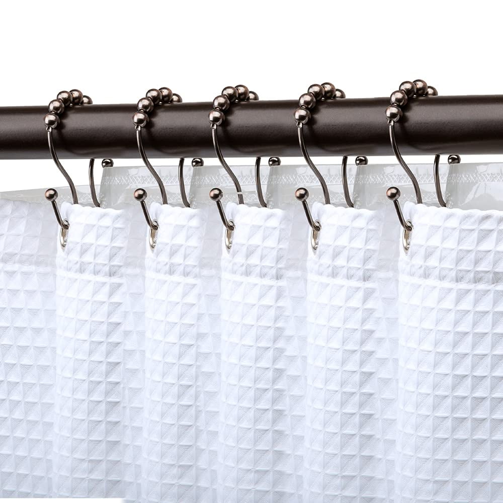 Oil Rubbed Bronze Stainless Steel Double Roller Ball Shower Curtain Hooks
