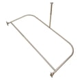 thumbnail image 1 of Utopia Alley Rustproof Wall Mounted Aluminum D-shape Shower Rod With Ceiling Support for Freestanding Tubs, 60 Inch Large Size by 25 Inch, Brushed Nickel, 1 of 10