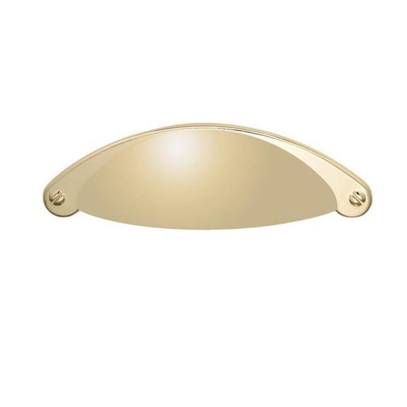 Utopia Alley Elgin Bin Pull Handle - Decorative Cabinet Drop Pull Handles- Vintage Cabinet Hardware with Hand Finished Polished Gold - Metal Drawer Pull Handle, 2.5" Center to Center