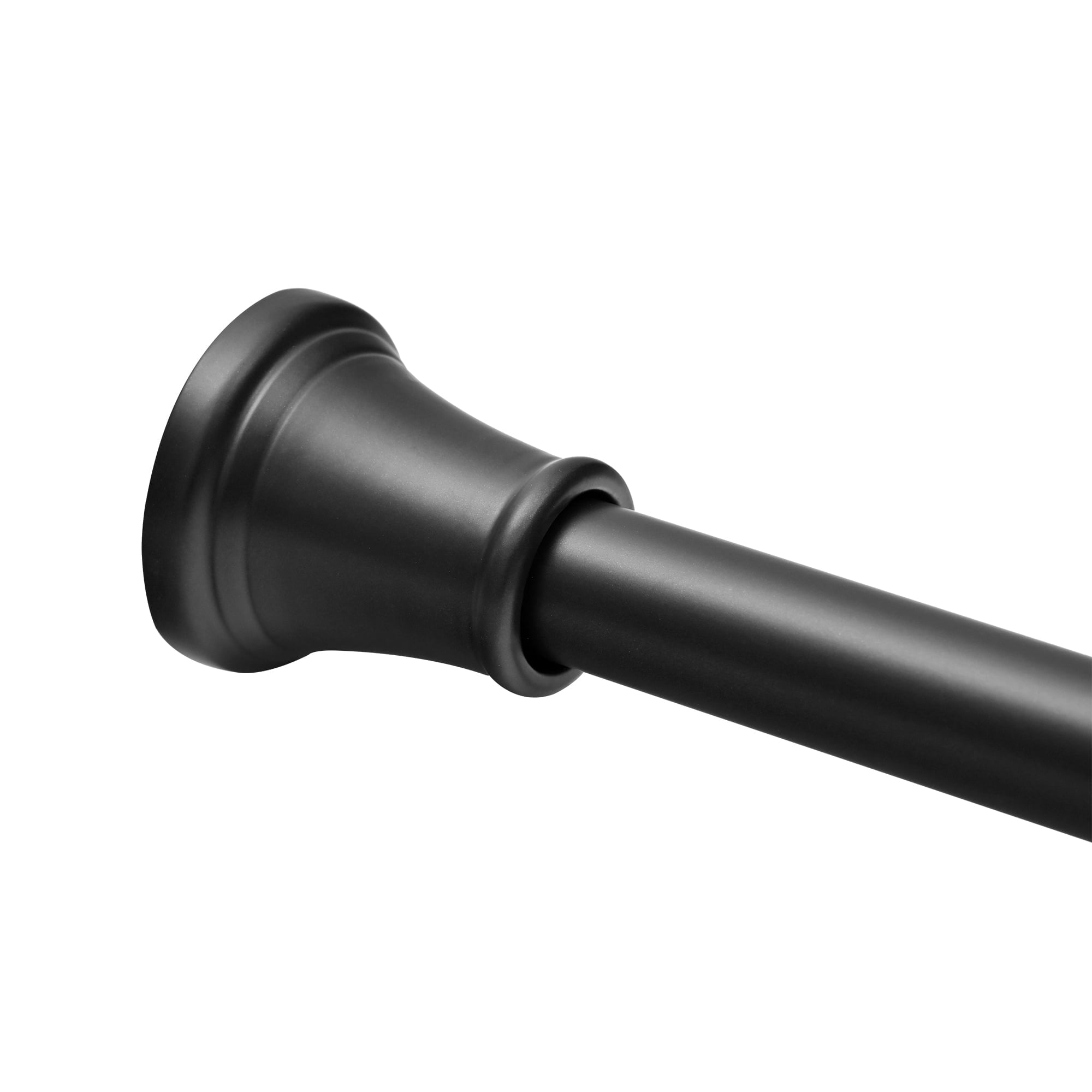 Adjustable Matte Black Aluminum Tension Shower Rod 44-72 Inches
