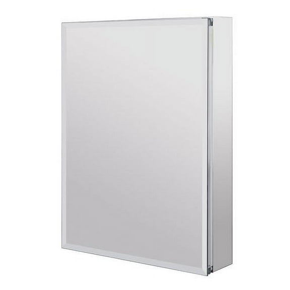 Utopia Alley Frameless Rustproof Medicine Cabinet - Surface Mount or Recessed Medicine Cabinet with Mirrored Sides - Bathroom & Vanity Organizer Cabinet with Mirror & Storage Shelves - 24"x30" Silver