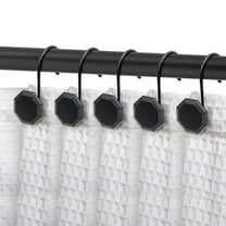 Utopia Alley HK27BK Rust Proof Zinc Shower Curtain Hooks Rings, Matte Black - Set of 12