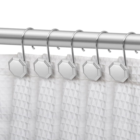 Utopia Alley HK27SS Rust Proof Zinc Shower Curtain Hooks Rings, Chrome - Set of 12