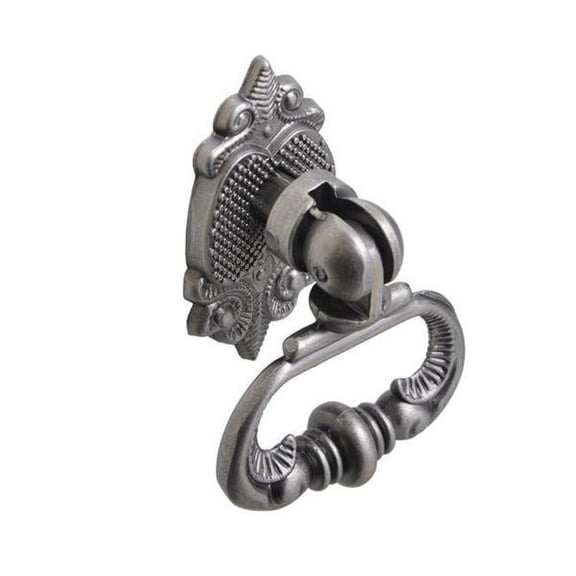Utopia Alley Vallia Cabinet Ring Pull Knob - Decorative Cabinet Drop Pull Knobs for Cabinets and Drawers - Vintage Cabinet Hardware with Hand Finished Pewter - Metal Drawer Pull Knobs 2.6"